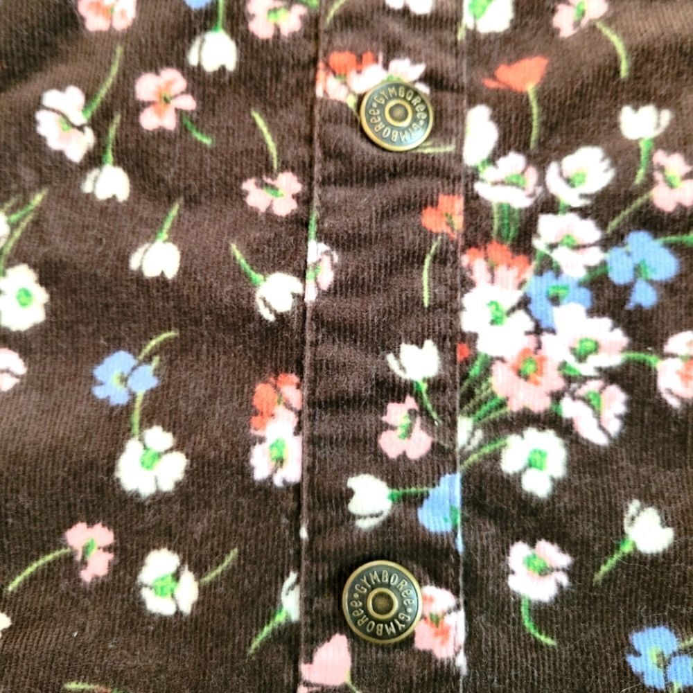 EC GYMBOREE COURDORAY FLORAL OVERALL DRESS W/ELASTIC WAIST SZ. 10 - Picture 3 of 7